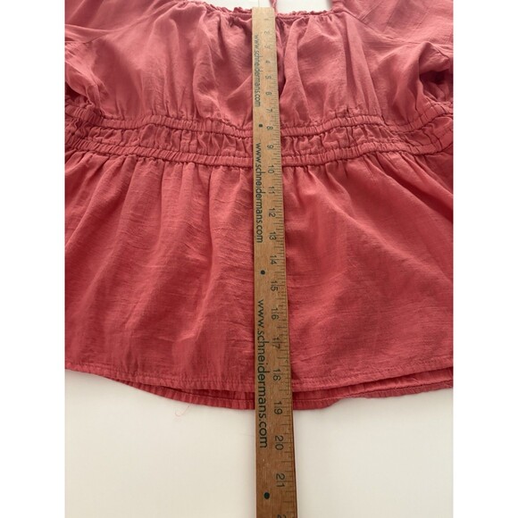 Ava and Viv Top Size 1X Coral Milkmaid Babydoll Cottagecore Boho Adj Waist - Picture 9 of 16